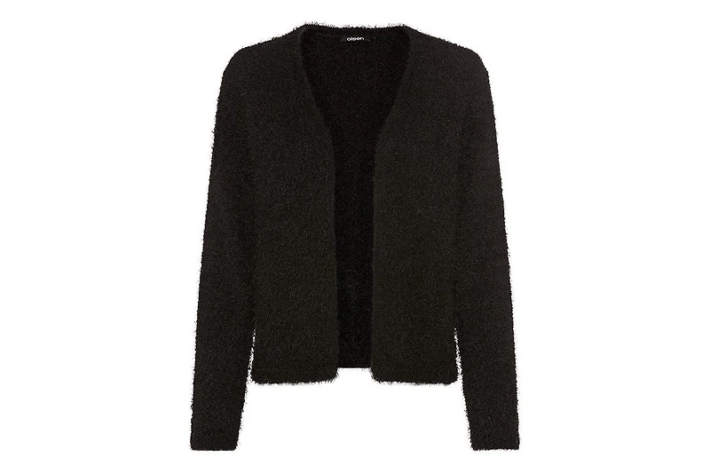 Olsen Women's Cropped Feather Yarn Cardigan