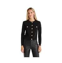 The Noli Shop Women's Loretta Knit Cardigan Top - Black