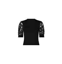 The Noli Shop Women's Sylvie Lace Sleeve Top - Black