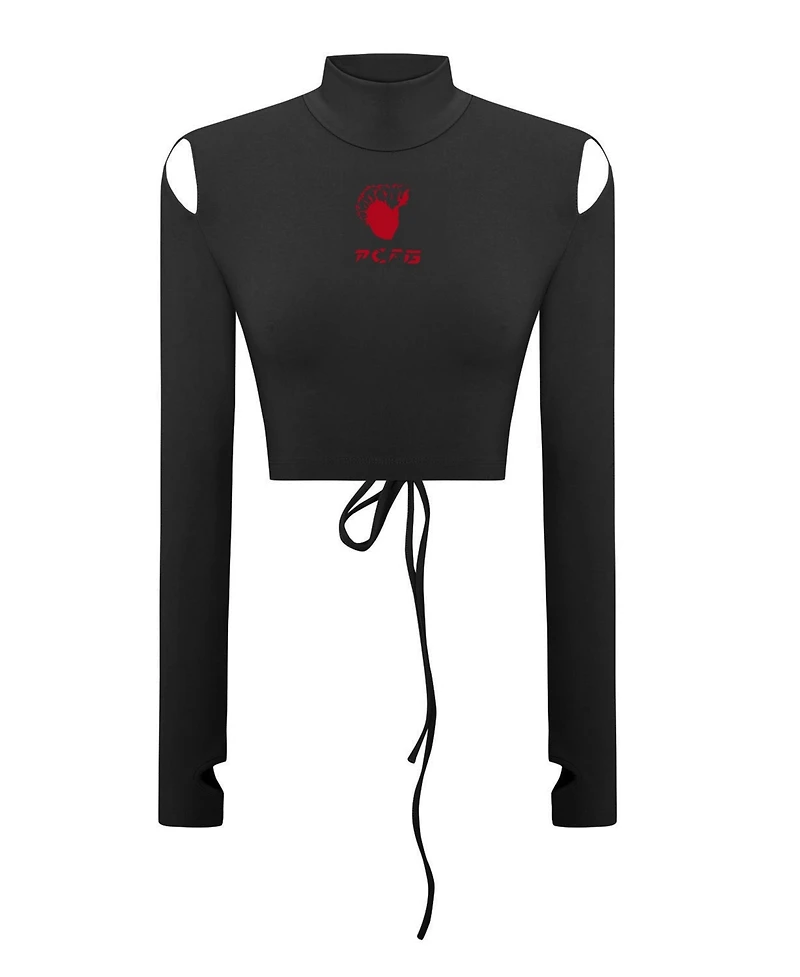 Pcfg Women's Cotton Long Sleeve Crop Top