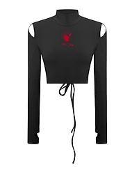 Pcfg Women's Cotton Long Sleeve Crop Top