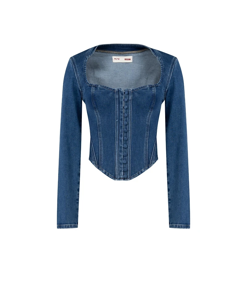 Pcfg Women's Denim Corset Top