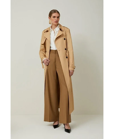Karen Millen Women's Tailored Classic Belted Trench Coat