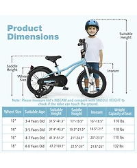 Sugift 16 Inch Kids Bike for 4-7 Years Old Children Bicycle with Training Wheels