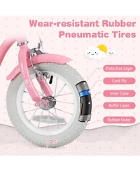 Sugift Kids Bike with Basket, Adjustable Seat & Training Wheels