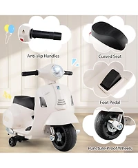 Sugift Kids Ride on Motorcycle Licensed Vespa with Led Headlight and Horn Sound