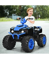 Sugift 12V Kids Ride on Atv with Led Lights and Treaded Tires and Led lights