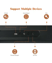 Sugift 61-Key Portable Electronic Keyboard Piano with Stand and Stool