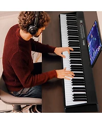 Sugift 88 Key Foldable Electric Keyboard Piano with Wireless Midi and Dual Speakers