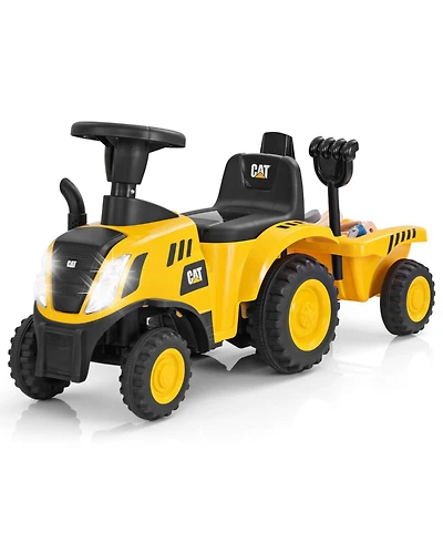 Sugift Kids Ride on Tractor Licensed Caterpillar with Detachable Trailer No Power
