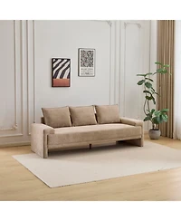 Streamdale Algora 84.5 in. 3 Seater Modern Upholstered Velvet Sofa, Moss Green