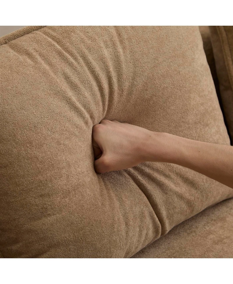 Streamdale Algora 84.5 in. 3 Seater Modern Upholstered Velvet Sofa, Moss Green