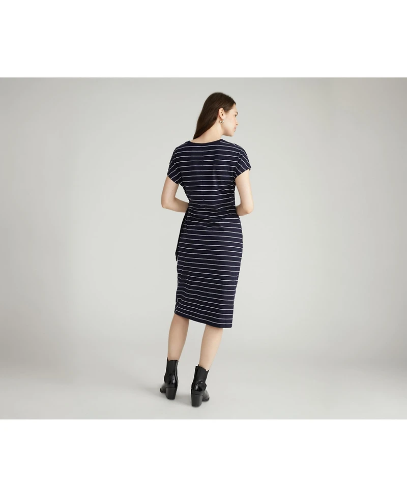 Universal Standard Plus Crescent Breton Stripe Knot Dress