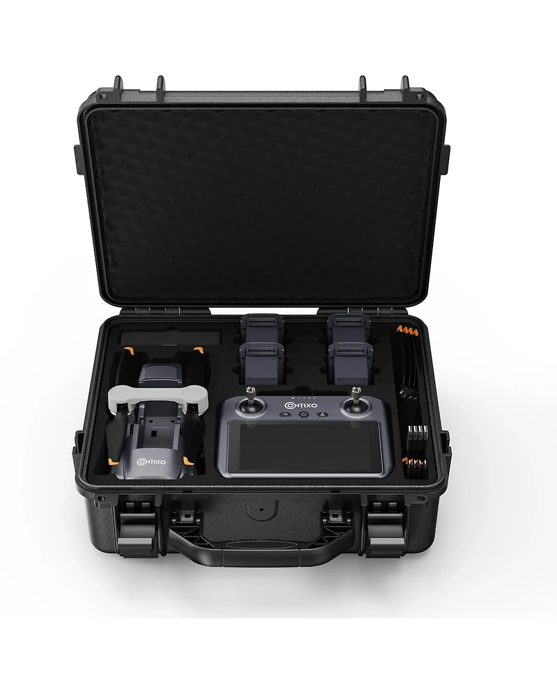 Contixo F33 Vortex 4K Gps Drone Travel Bundle – 4 Batteries, 2-Axis Gimbal, 6 km Range, Fast Charger & Carrying Case