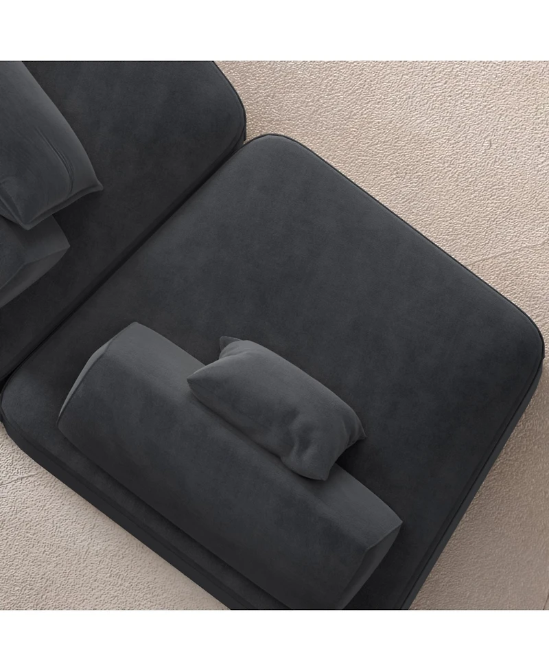 Streamdale Furniture Streamdale Modern Light Luxury Oversized Modular Sectional Sofa, Fluffy Chenille, Removable Backrests, Dark Grey