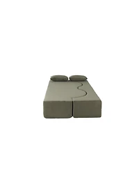 Streamdale Furniture 2-in-1 Foldable Sofa Bed, 75 Inch Convertible Sleeper Couch with Memory Foam Mattress