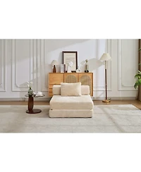 Streamdale Furniture Streamdale Compression Sofa, Convertible Floor Sofa Bed, Single Seater Modular Sectional, Beige
