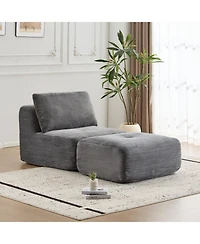 Streamdale Furniture Modern Memory Foam Sofa, Single Chaise, Pet-Friendly Cloud Modular Sectional, Grey