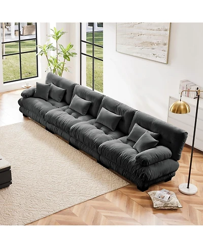 Streamdale Furniture Streamdale 4-Seater Modular Chenille Sofa Couch for Living Room, Apartment, Office - Gray