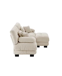 Streamdale Furniture Streamdale Cloud Couch Chenille 2 Seater Sofa with Pillows & Ottoman