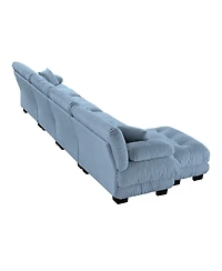Streamdale Furniture Free Combination Modular Sectional Sofa, L-Shaped Couch, 4-Seater Blue