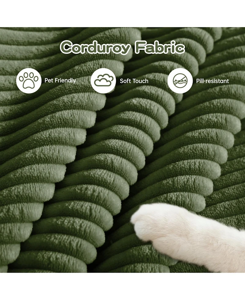 Streamdale Furniture 170" Oversized Cloud Modular L-Shape Sectional Couch, Soft Corduroy, Green