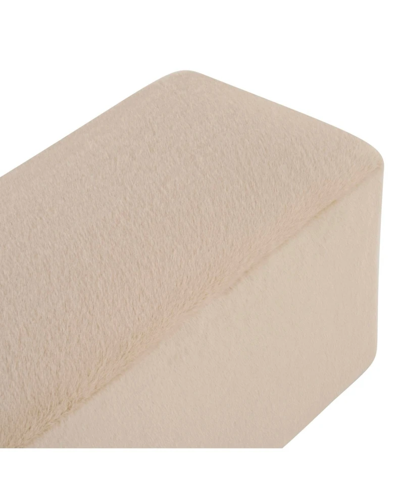 Streamdale Furniture Streamdale Almond Long Plush Ottoman, Modern Simple Footstool and Seat for Home Use