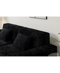 Streamdale Furniture Streamdale 106.3" Large Striped Fabric Compression Sofa - Modern, Comfortable Living Room Furniture