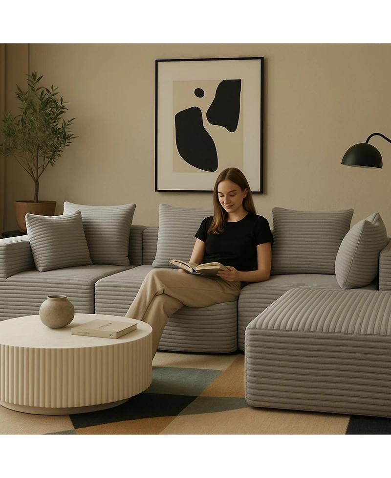 Streamdale Furniture Streamdale Compressed Sofa:Magic Cube Sofa-ykx-33001-Grey