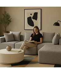 Streamdale Furniture Streamdale Compressed Sofa:Magic Cube Sofa-ykx-33001-Grey