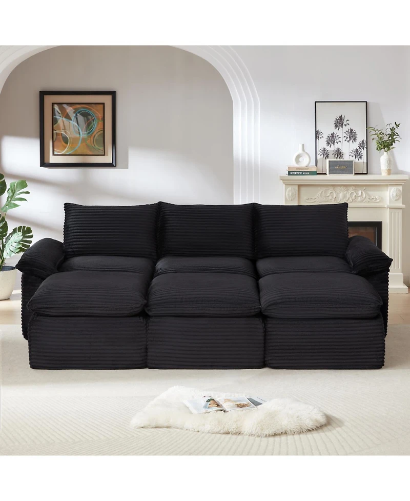 Streamdale Furniture Streamdale Modern corduroy cloud sofa, freely combined