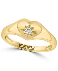 Effy Collection Diamond Accent Pinky Ring in 14k Yellow Gold 0.03 ct tw