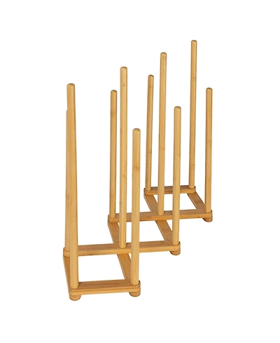 Household Essentials Bamboo 5 Pair Accordian Boot Rack, Natural