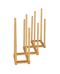 Household Essentials Bamboo 5 Pair Accordian Boot Rack, Natural
