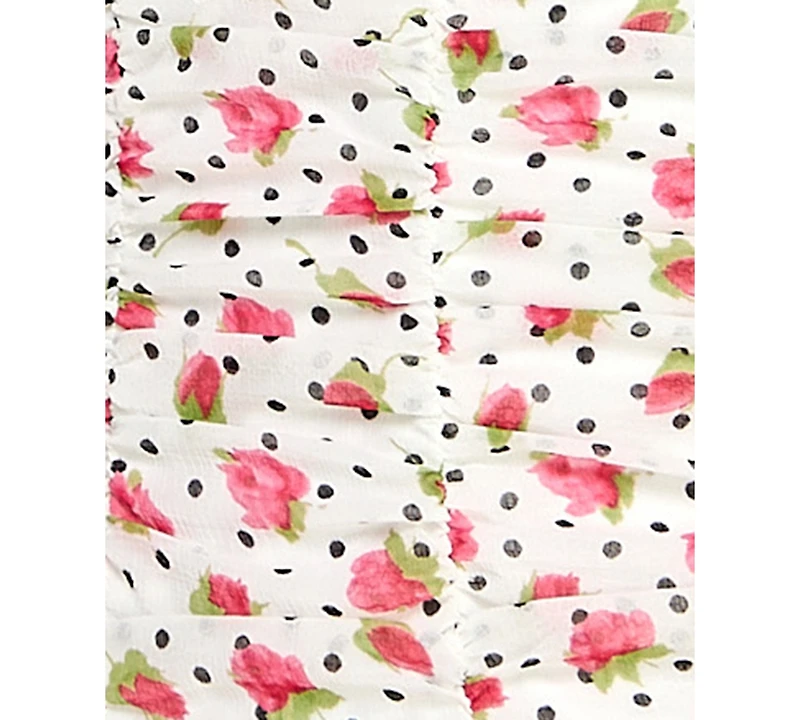 Seni & Cade Juniors' Floral Polka Dot Short Dress