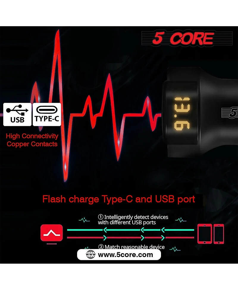 5 Core Guitar Capo Pair Quick Change Acoustic Electric String Clip Banjo Mandolin Or Ukulele Red