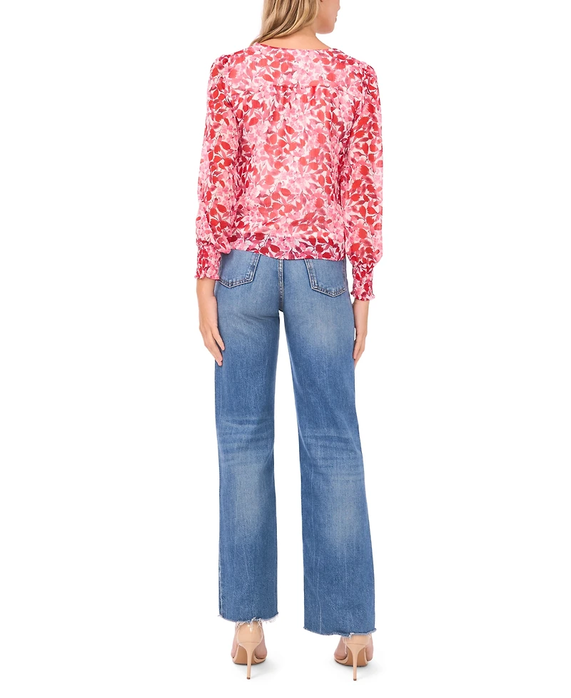 Sam & Jess Petite Button-Front V-Neck Blouse