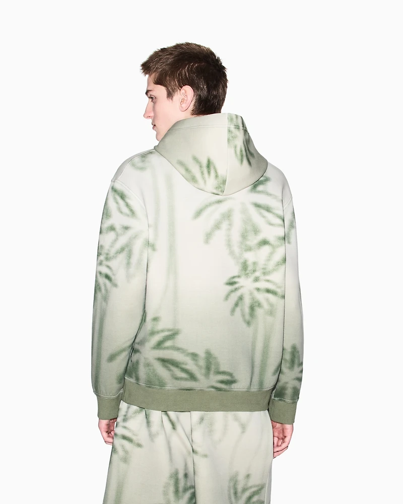 A|X Armani Exchange Men's Long Sleeve Palm Tree Print Hoodie