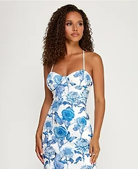 Emerald Sundae Juniors' Butterfly Sequin Sweetheart Neck Ball Gown