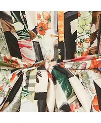 Pre-Owned Burberry Women's Multicolor Printed Button Front Belted Midi Dress