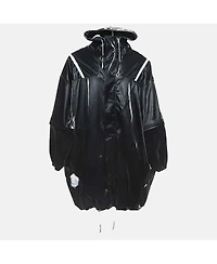 Pre-Owned Givenchy Men's Black Contrast Trim Synthetic Oversized Raincoat