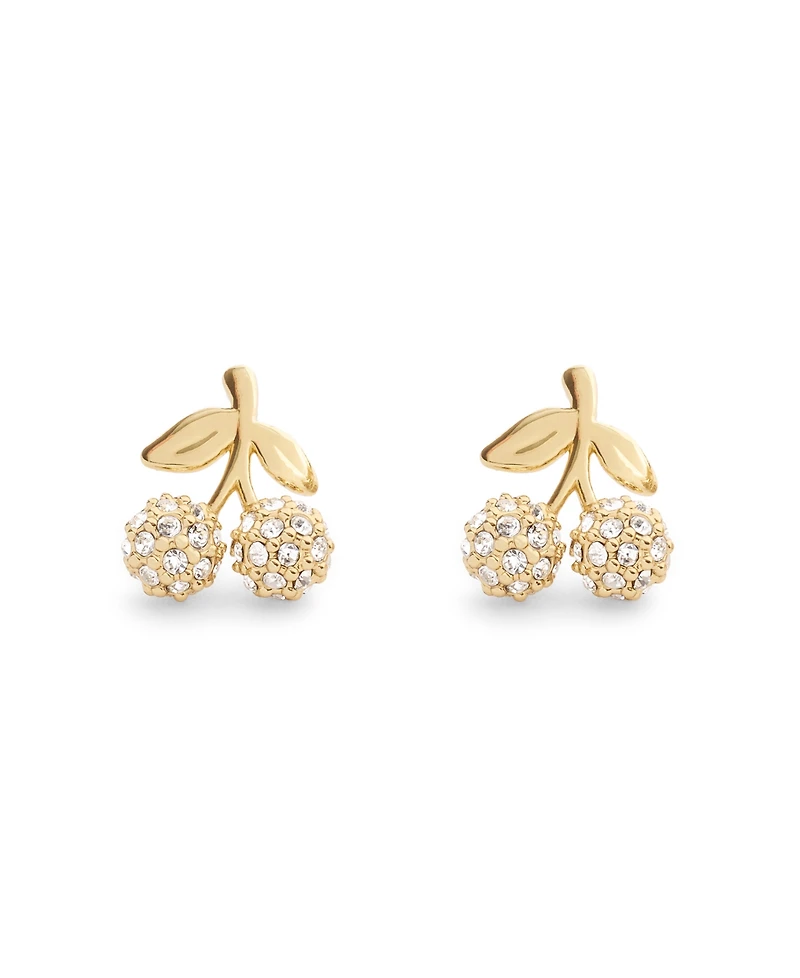 Coach Faux Stone Pave Icons Cherry Stud Earrings