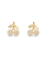 Coach Faux Stone Pave Icons Cherry Stud Earrings