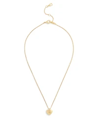 Coach Faux Cultivated Pearl Signature Puffy Heart Pendant Necklace