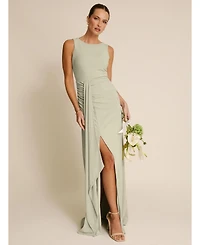 Six Stories Women's Drape Gathered Sleeveless Stretch Dress