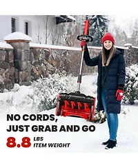 Silvel 20V Cordless Snow Shovel, 13-Inch Electric Snow Thrower with Adjustable Handle, Two Batteries, Quick Charger and Scraper Bar