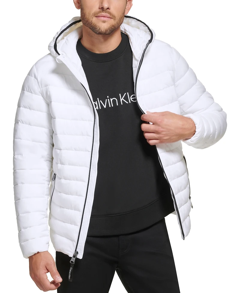 Calvin Klein Men's Hooded & Quilted Packable Jacket
