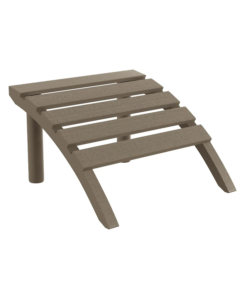 3-Piece Hdpe Outdoor Patio Adirondack Chair with Ottoman and 18" Side Table Set