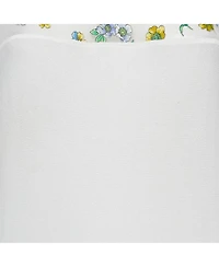 Pre-Owned Versace Women's White Floral Print Mesh And Knit Flared Midi Dress