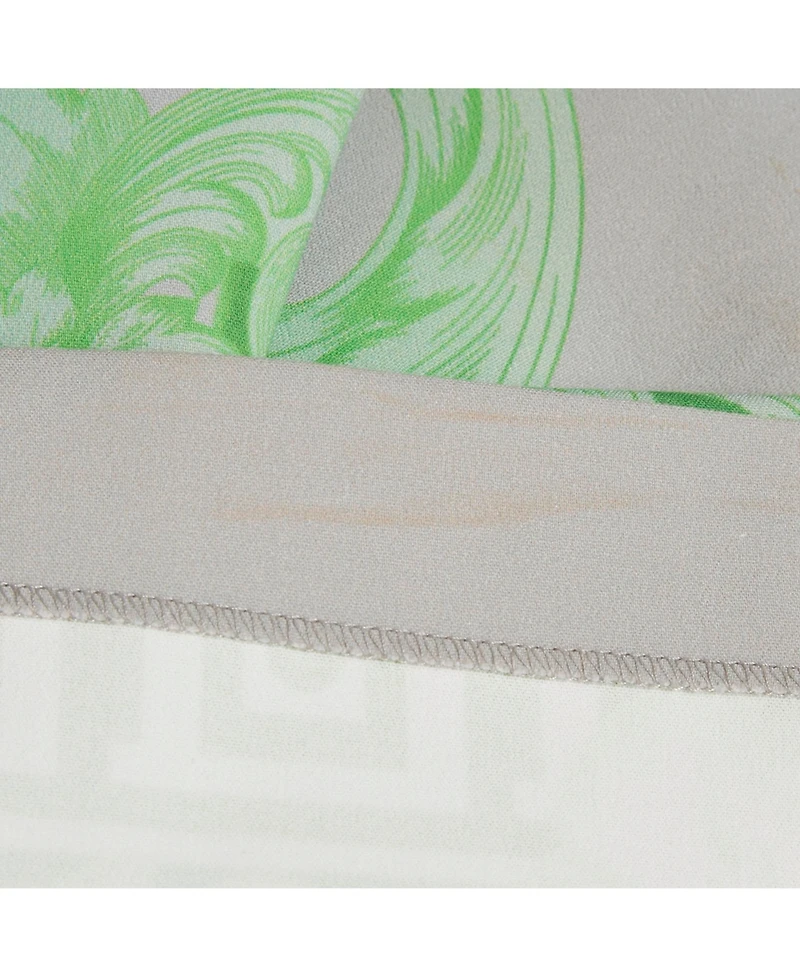 Pre-Owned Versace Women's Collection Grey /green Printed Cotton & Crepe Sheath Dress